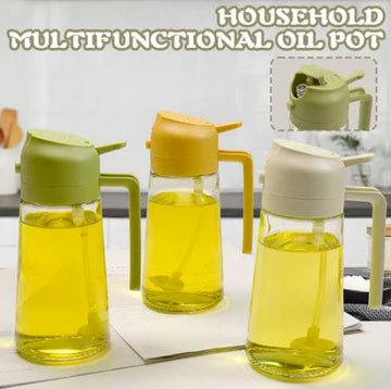 2 In 1 Oil Spray Bottle Cooking Oil Dispensers Olive Oil Sprayer Mister Kitchen Accessorie For Air Fryer Salad Baking